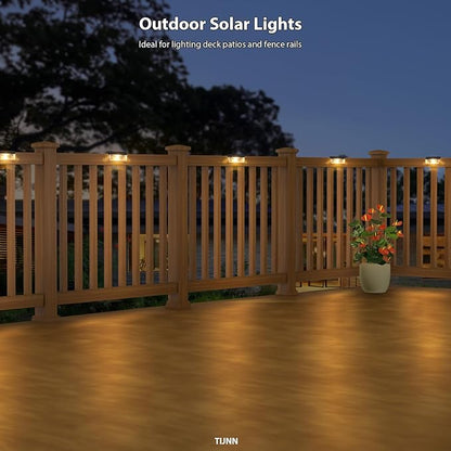 TIJNN Solar Deck Lights, Outdoor Lighting Solar Fence Light Waterproof Backyard Essentials Patio Decor,for Outdoor Stairs, Step, Fence, Yard, Patio- 6 Pack