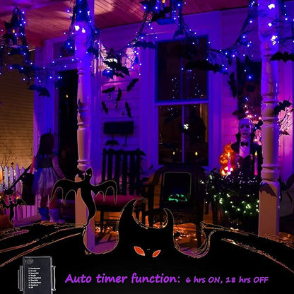 Christmas Porch String Lights 2-Pack, 50 LED Waterproof