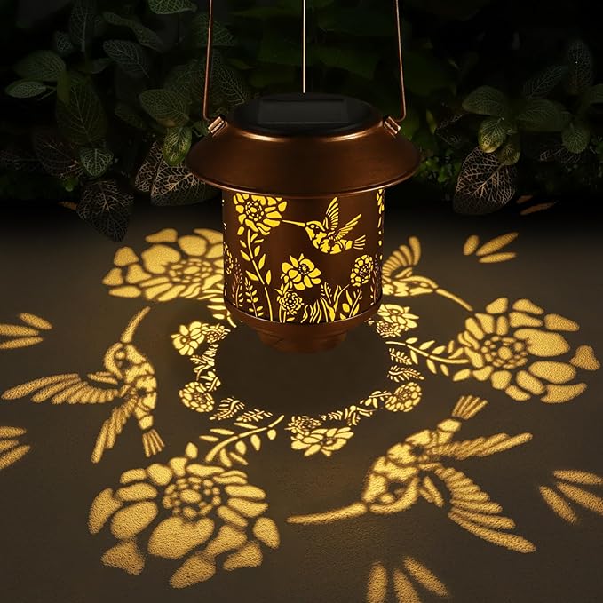 Hummingbird Solar Lanterns, Waterproof LED Patio Lights