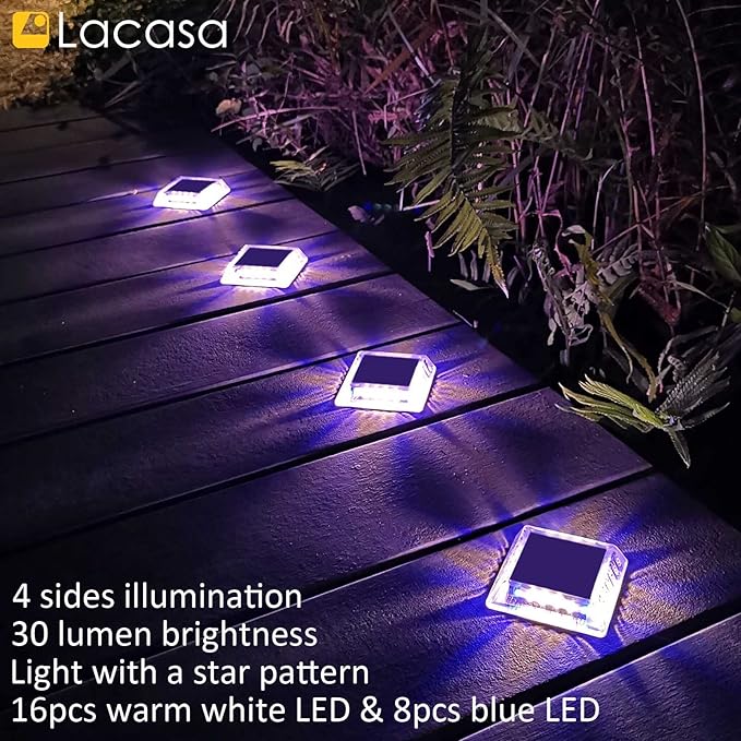 4-Pack IP68 Solar Landscape Lights for Garden