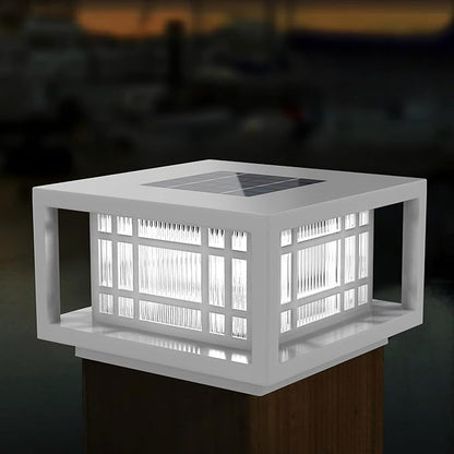 HUYIENO Solar Post Cap Lights Large Outdoor Deck Fence Post Lights 50Lumens Brightness Warm/Bright White Lighing Modes for 4x4 5x5 Vinyl Posts, 4x4 5x5 6x6 Wooden Posts (White, 1pk)
