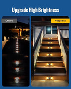 12-Pack Black Solar Deck Lights, Outdoor LED