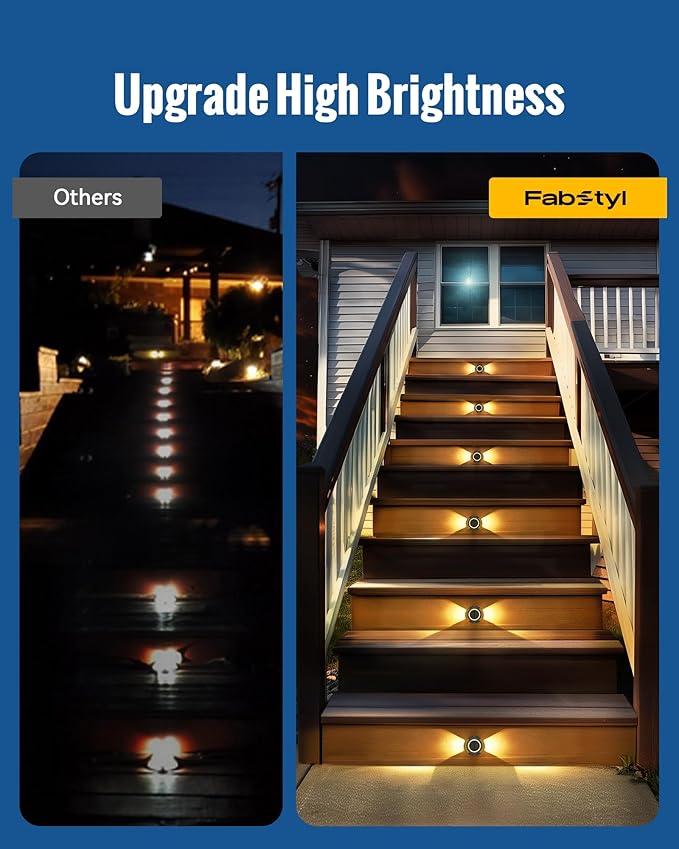 12-Pack Black Solar Deck Lights, Outdoor LED