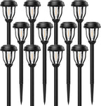 12-Pack Solar Path Lights, Outdoor Driveway LED