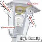 Outdoor Post Lighting Fixture, White Weatherproof Post Light
