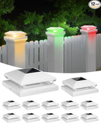 Solar Post Cap Lights, RGB Waterproof