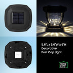 Black Solar Fence Post Caps, Patio LED