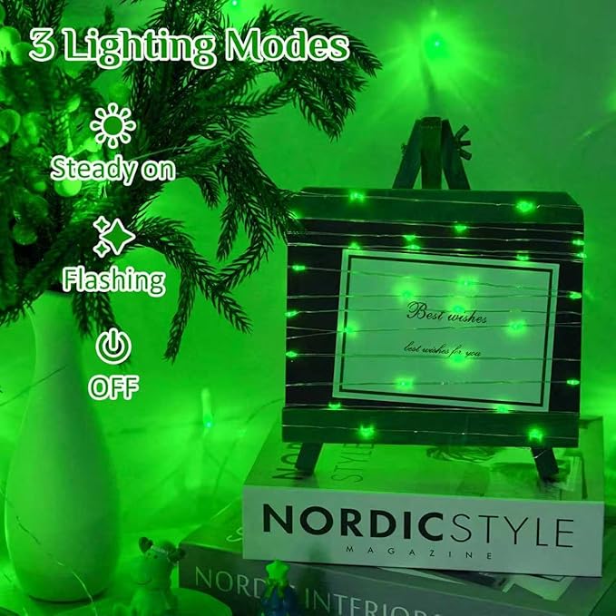 8-Pack 16ft Christmas LED String Lights, Waterproof Timer Lights