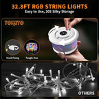 8ft LED Patio String Lights, Waterproof Outdoor