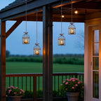 4-Pack Decorative Garden Solar Lanterns for Porch, Waterproof LED