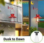 Solar Courtyard Lanterns 2-Pack, Porch Hanging LED Decor