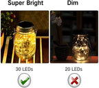 Solar Mason Jar Lights, 30 LED Fairy Firefly