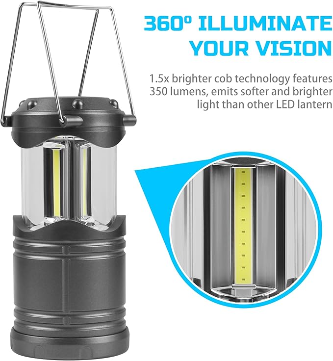 4-Pack Hanging Solar Lanterns, Waterproof LED Porch Lights