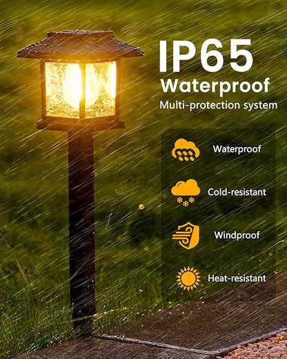 16-Pack Solar Lights Outdoor (Extra-Bright & Auto On/Off), Solar Powered Garden Lights, Outdoor Waterproof Solar Pathway Lights for Patio, Path, Yard, Landscape, Driveway, Walkway Decor (Warm White)
