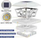 16-Pack White Deck Post Cap Lights, Solar LED