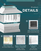 White Solar Fence Post Caps 4-Pack, Fence LED