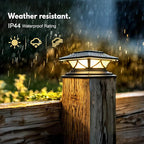 Solar Post Cap Lights 6-Pack, Waterproof LED