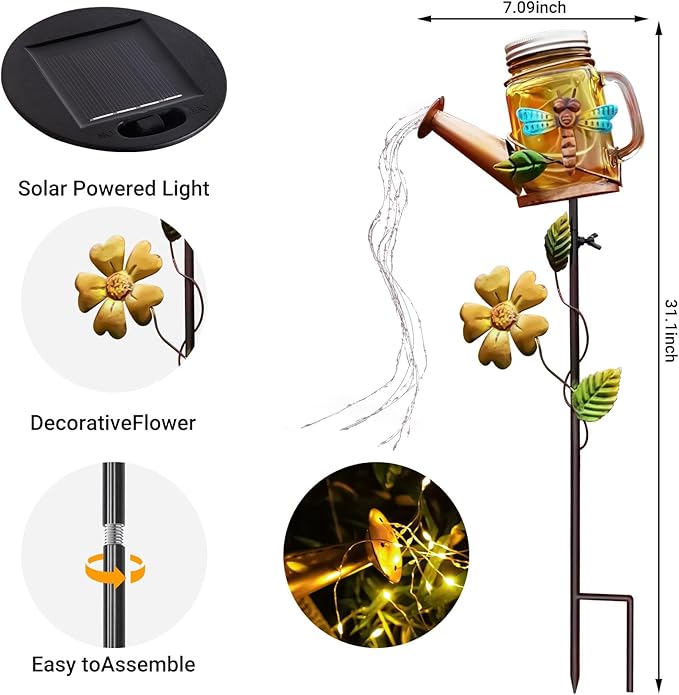 Solar Dragonfly Lanterns, Backyard Hanging LED Decor