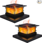 2-Pack Solar Post Cap Lights, Waterproof