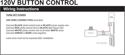 Solus SPC-688 Dusk-to-Dawn Button Sensor for Outdoor Fixtures and Lamp Posts – Auto Photocell Control, 120V, UL Listed, Black (Pack of 4)
