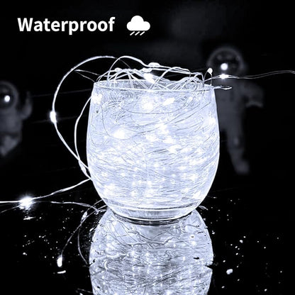 Solar String Lights Outdoor, 66 Feet 200 LEDs 8 Modes Solar Fairy Lights for Outside, Waterproof Outdoor Light for Patio Yard Christmas Tree Halloween Wedding Party Decorations, Cool White