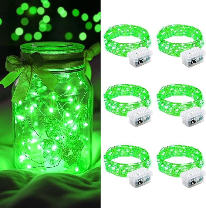6-Pack Christmas String Lights, 7ft 20 LED Waterproof Twinkle Lights