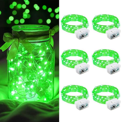6-Pack Christmas String Lights, 7ft 20 LED Waterproof Twinkle Lights