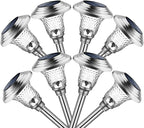 8-Pack Warm White Solar Path Lights, Outdoor Garden LED