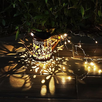 Solar Watering Can with Lights - Outdoor Garden Decor, Waterproof Hanging Lantern Landscape Lights for Yard, Patio, Pathway - Solar Lights Outdoor (C)