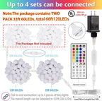 120 LED Christmas Twinkle Lights, 66ft Waterproof for Porch