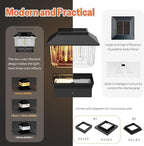 Black Yard Post Cap Lights, Solar LED