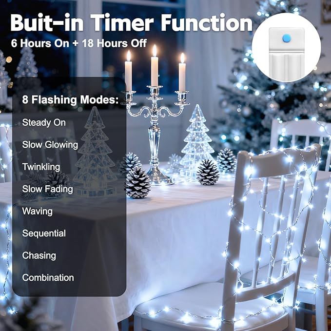 Christmas Yard String Lights 10-Pack, 10ft 30 LED Waterproof