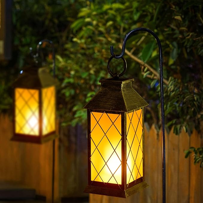 Classic Backyard Solar Lanterns for Patio, Waterproof LED