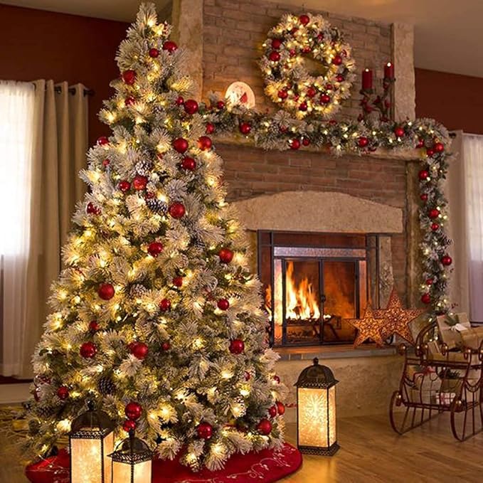 2-Pack 33ft Christmas LED String Lights, Waterproof Timer Lights