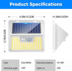 10-Pack Solar Stair Step Lights, Cool White Waterproof