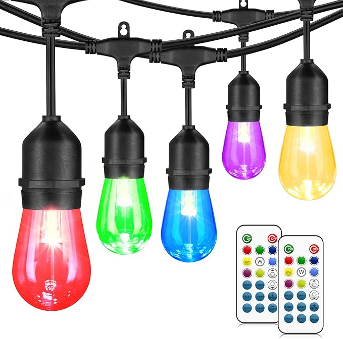 Outdoor Globe Café String Lights, 48ft LED Bulbs