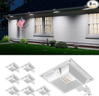 8-Pack White Solar Gutter Lights, Outdoor LED
