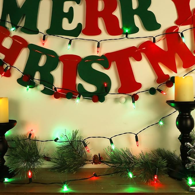 2-Pack Christmas String Lights, 16ft 50 LED Waterproof Twinkle Lights