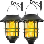 Hanging Solar Lantern Set 2-Pack, Elegant Patio Lighting