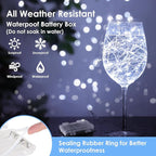 33ft Cool White Outdoor Edison String Lights, Weatherproof