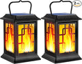 2-Pack Elegant Backyard Solar Lanterns for Patio, Waterproof LED