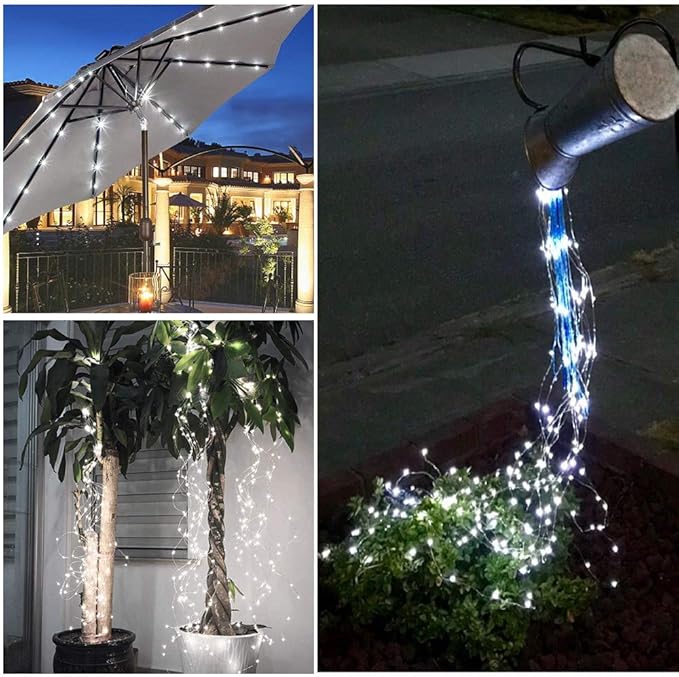 Solar Watering Can Fairy Lights, 180 LED