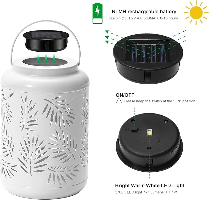 Solar Garden Lanterns, Porch Hanging LED Decor