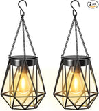 Solar Hanging Lanterns 2-Pack, Garden Hanging LED Decor