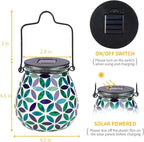 Mosaic Solar Lantern Set, Rustic Garden Lighting