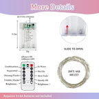 4-Pack Christmas String Lights, 20ft 60 LED Waterproof Twinkle Lights