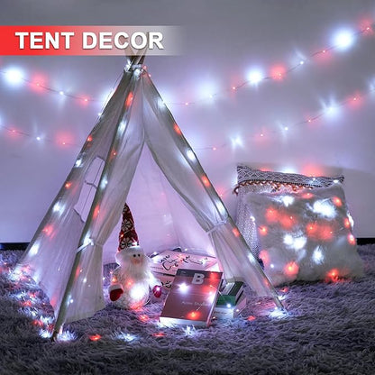 Christmas Fairy Lights 2-Pack, 66ft 200 LED Battery Twinkle Lights