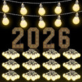 12-Pack 8ft LED Patio String Lights, Waterproof Outdoor