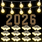 12-Pack 8ft LED Patio String Lights, Waterproof Outdoor