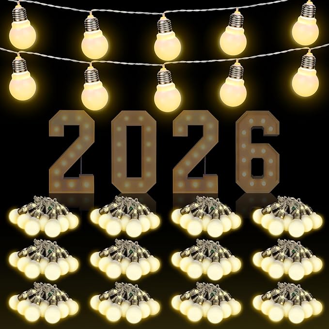 Retisee 12 Pcs Marquee Light String Bulbs13.8 ft Long for Marquee Letters Numbers 3 4 ft Tall Waterproof LED String Light for Indoor Outdoor Wedding Birthday Party Decor
